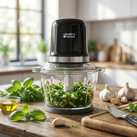 Chopper electric AIRNOVA® BLD-05 – Tocator multifunctional cu bol din sticla, 1.2L, 500W [4]