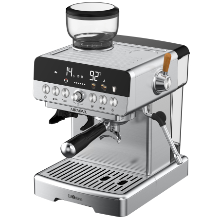 Espressoare si cafetiere - Espressor automat AIRNOVA Caffelana CAF-05, 2.1 L, 1500W, 20 BAR, Afisaj digital, Rasnita cu rezervor boabe 230g, Spumare, Inox