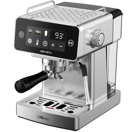 Espressoare si cafetiere - Espressor manual AIRNOVA Caffelana CAF-04, 1.8 L, 1500W, 20 BAR, Afisaj digital, Spumare, Inox