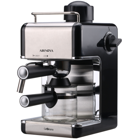 Espressoare si cafetiere - Espressor manual AIRNOVA Caffelana® CAF-06, 800W, 3.5 BAR, rezervor apa 240 ml, spumare lapte, suport incalzire cesti, Negru