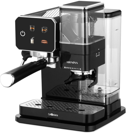 Espressoare si cafetiere - Espressor semi-automat AIRNOVA Caffelana® CAF-09, 1350W, 20 BAR, Rezervor 0.9L, Rasnita 115g, Spumare lapte, Control touch, Negru