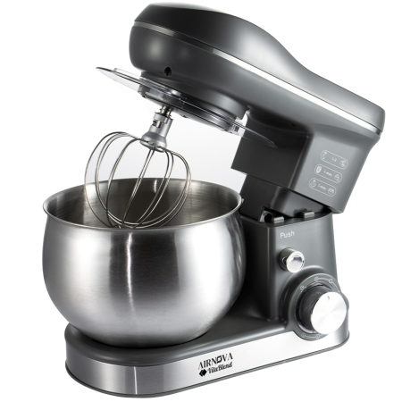 Blendere | Mixere | Tocatoare - Mixer cu bol AIRNOVA® VitaBlend BLD-10, 1800W, Bol inox 5L, 3 Accesorii, 6 Viteze, Negru/Inox