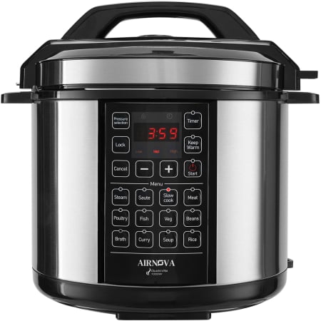 Multicooker/Oala sub presiune - Multicooker Electric AIRNOVA® GustoVita 6L, 1000W, Oala sub presiune 60kpa cu accesorii incluse, Lingura, Polonic, Cos de aburi