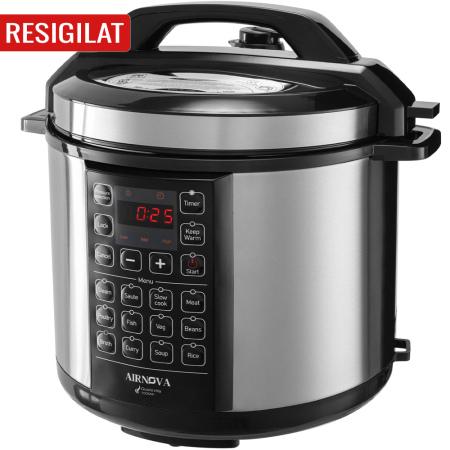 RESIGILATE - RESIGILAT: Multicooker Electric AIRNOVA® GustoVita 6L, 1000W, Oala sub presiune 60kpa cu accesorii incluse, Lingura, Polonic, Cos de aburi - Copie