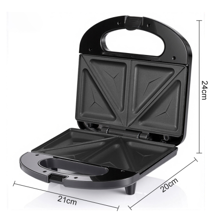 Sanwich Maker AIRNOVA® PaniniPressa, 750W, Capacitate 2 sandwich-uri, Sistem blocare, Placi antiaderente fixe [3]