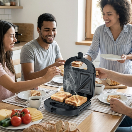 Sanwich Maker AIRNOVA® PaniniPressa, 750W, Aparat sandwich capacitate 2 buc, Sistem blocare, Placi antiaderente fixe [6]