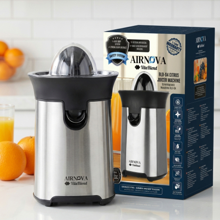 Storcator Electric Citrice AIRNOVA® VitaBlend BLD-04, 130W, Otel Inoxidabil, Silentios, Cu Sistem Anti-Picurare [6]