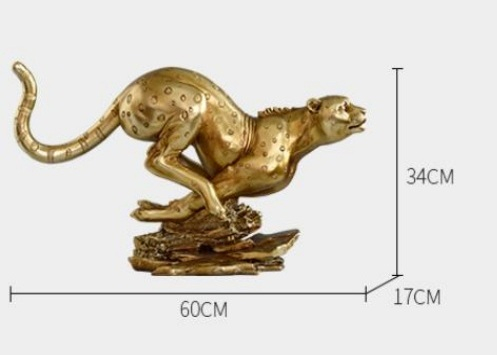 Imperial Cheetah — Sculptură Decorativă Luxury Gold - 60*17*34cm [2]