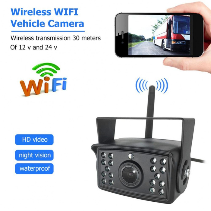 Camera auto WI-FI rezolutie HD pentru marsarier/frontala cu Nightvision 12-24V C500-WIFI [2]