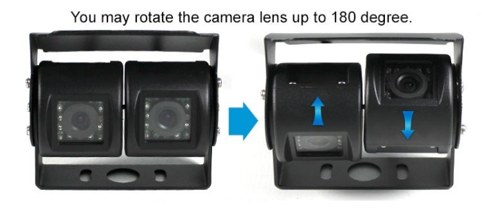 Camera marsarier dubla, reglabila 12V - 24V pentru Camioane, Autocare, Bus-uri C508 [4]