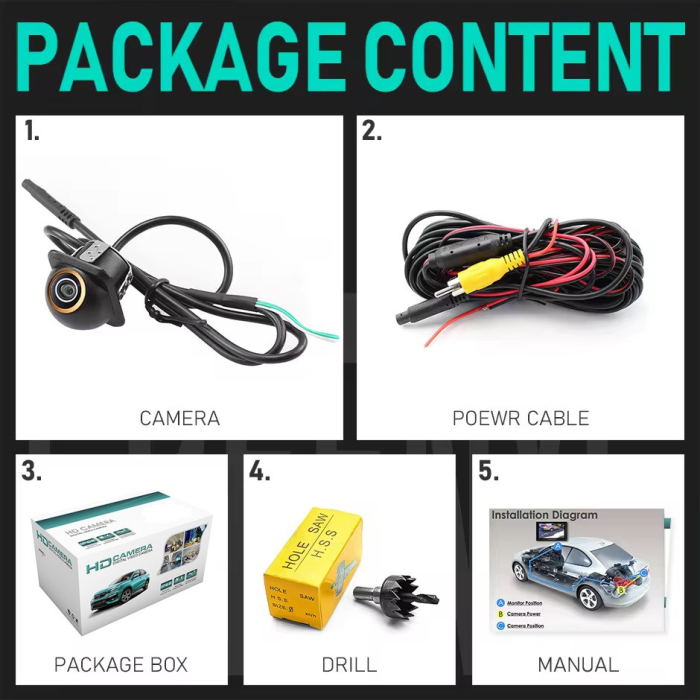 Camera marsarier / frontala HD unghi 170 grade cu StarLight Night Vision - G-FS801 [8]