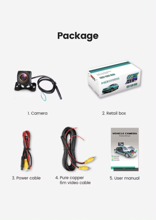 Camera marsarier HD unghi 170 grade cu StarLight Night Vision - G-FA816 [8]