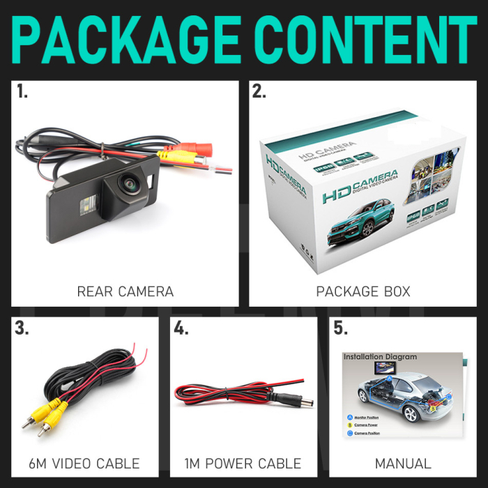 Camera marsarier HD, unghi 170 grade cu StarLight Night Vision Passat B6, B7 Variant, Golf 6 Variant, Sharan, Touran, Touareg, Jetta - FA928 [7]