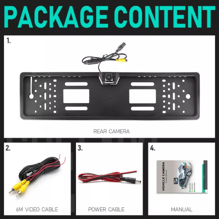 Camera auto marsarier HD unghi 170 grade cu StarLight Night Vision pe suport de numar - FA848 [6]