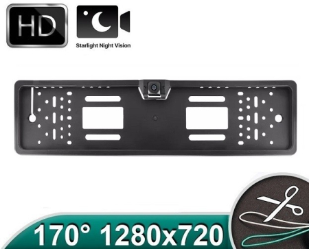 CAMERE MARSARIER - Camera auto marsarier HD unghi 170 grade cu StarLight Night Vision pe suport de numar - FA848