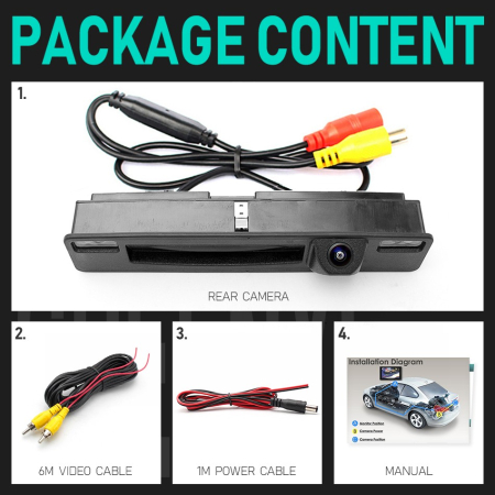 Camera marsarier HD, unghi 170 grade cu StarLight Night Vision FORD FOCUS MK3, MK4, FIESTA, PUMA  pe manerul de la hayon - FA974 [6]