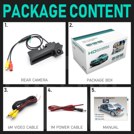 Camera marsarier HD, unghi 170 grade cu StarLight Night Vision pentru Audi A4 B6, A4 B7, A6 C6 4F, Q7 4L, A3 8P - FA8005 [3]