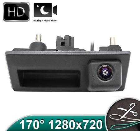 CAMERE PENTRU VOLKSWAGEN - Camera marsarier HD, unghi 170 grade cu StarLight Night Vision pentru RCD330 cu MIB pentru Passat, Golf, Touareg, Touran, Tiguan, Jetta - V903