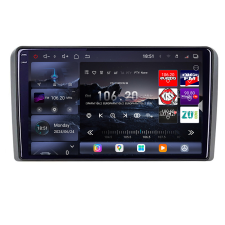 NAVIGATII DEDICATE - Navigatie Audi A3 8P 2003-2011  Edotec Kit-049 8 core QLED 2K 16+512GB 360 Android Waze USB Navigatie Internet Youtube Radio
