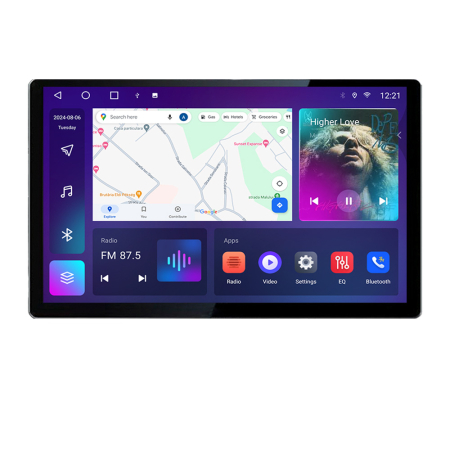 NAVIGATII DEDICATE - Navigatie dedicata BMW Seria3 E46 N-052 Edonav ecran 13" 2K 4+32 Android Waze USB Navigatie 4G 360 Toslink Youtube Radio KIT-