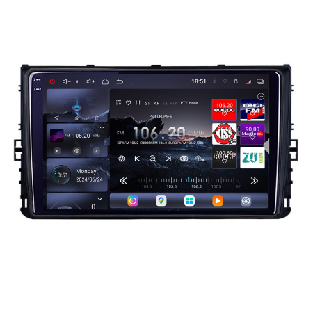 VOLKSWAGEN - Navigatie grupul VW Edotec Kit-933 8 core QLED 2K 16+512GB 360 Android Waze USB Navigatie Internet Youtube Radio