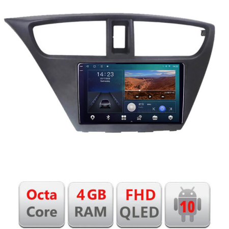 RENAULT - Navigatie Renault Clio 3 2005-2013 B-Clio3 Android Ecran QLED octa core 4+64 carplay android auto kit-clio3+EDT-E309V3