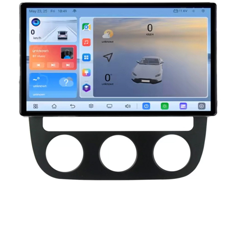 VOLKSWAGEN - Navigatie VW Golf 5 2004-2010 clima automatica Android ecran Qled 2K Octa core 4+32 KIT-golf5-automatic+EDT-E410V3