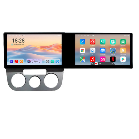 VOLKSWAGEN - Navigatie VW Golf 5 2004-2010 clima manuala Edotec 2 ecrane  8 core 4+128 21.6 inch Incell android Wifi 5Ghz gps internet  KIT-golf5-manual