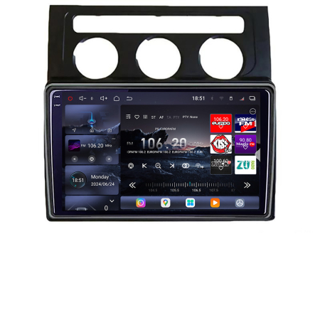 NAVIGATII DEDICATE - Navigatie VW Touran 2003-2009 clima automata Edotec Kit-touran2 8 core QLED 2K 16+512GB 360 Android Waze USB Navigatie Internet Youtube Radio