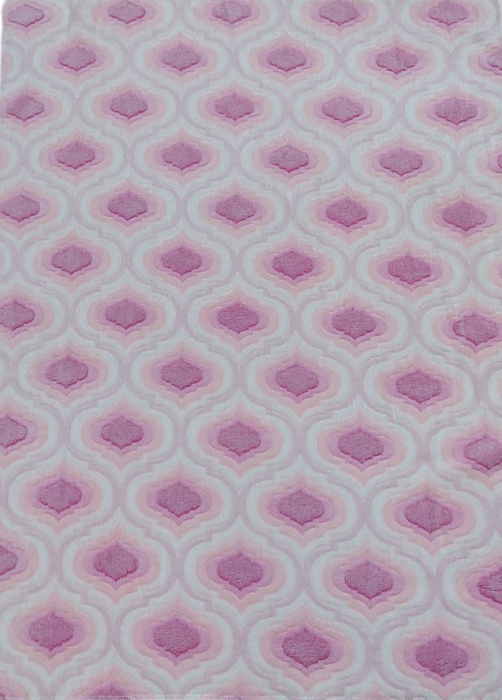 Tesatura Cocolino Metraj, Lungime 0.50 m, Latime 1.50 m, Imprimeu Geometric Roz/Alb [3]