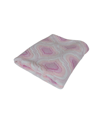 Materiale textile - Tesatura Cocolino Metraj, Lungime 0.50 m, Latime 1.50 m, Imprimeu Geometric Roz/Alb