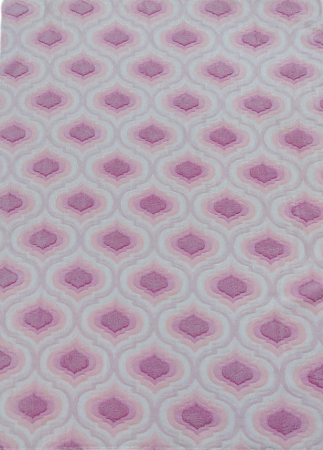 Tesatura Cocolino Metraj, Lungime 0.50 m, Latime 1.50 m, Imprimeu Geometric Roz/Alb [2]