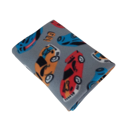 Materiale textile - Tesatura Polar Metraj, Lungime 0.50 m, Latime 1.50 m, Imprimeu Masinute/Gri