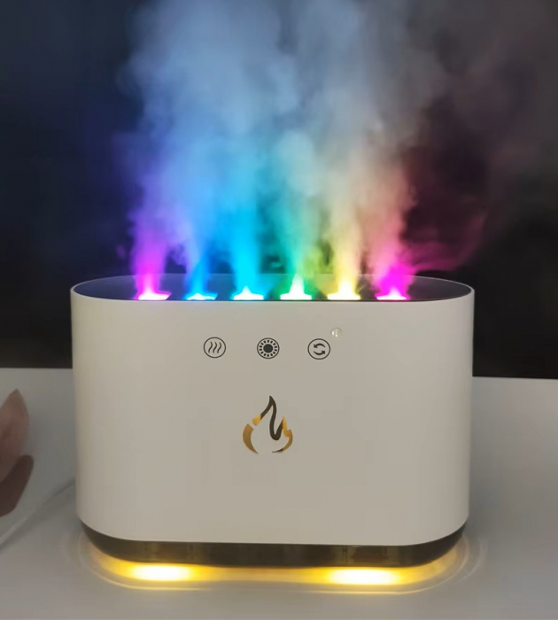 Umidificator Cu Difuzor Aromaterapie, Rezervor 900ml, Silentios, Oprire Automata, 7 Culori cu Adaptare Sonora, Incarcare USB-C [2]