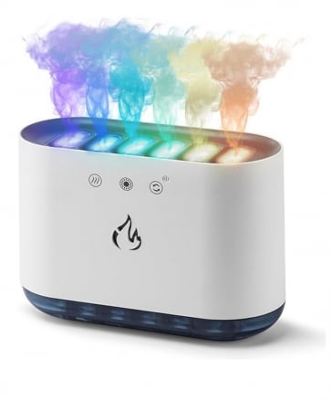 Umidificatoare - Umidificator Cu Difuzor Aromaterapie, Rezervor 900ml, Silentios, Oprire Automata, 7 Culori cu Adaptare Sonora, Incarcare USB-C