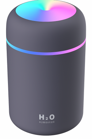 Toate produsele - Umidificator de Aer cu Difuzor Aromaterapie pentru Casa, Birou si Masina, 300ML, Gri