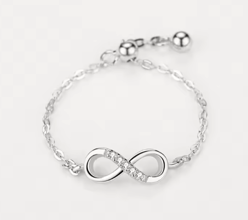 Inel Ajustabil din Argint 925, Infinit cu Piatra Zirconiu [3]