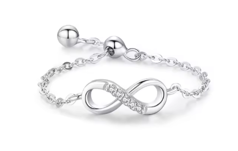 Inel Ajustabil din Argint 925, Infinit cu Piatra Zirconiu [1]