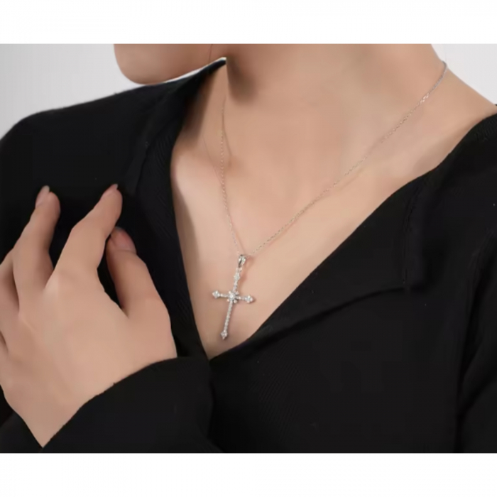 Lantisor Argint 925 cu Cruciulita cu Cristale [3]