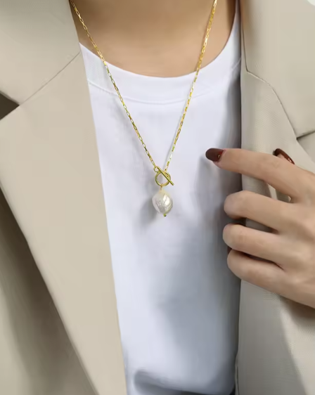 Colier de argint cu zale si perla [4]