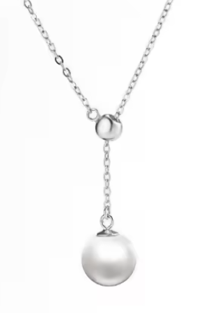 Lantisor Argint 925 cu Perla de cultura, Placat cu Rodiu [2]