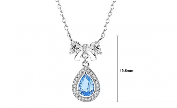 Lantisor Lacrima Albastra cu Fundita - Argint 925 [5]