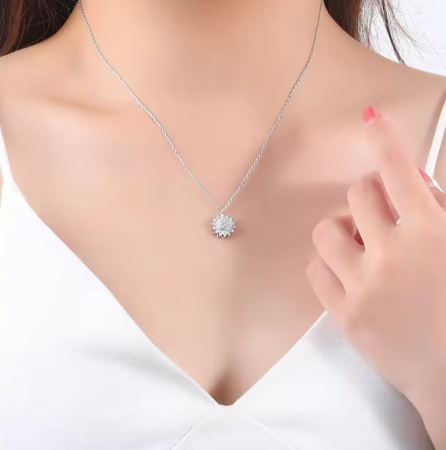 Colier Pandantiv Rotativ Floarea-Soarelui, Argint 925 [4]