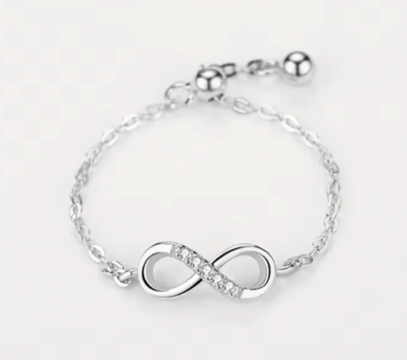 Inel Ajustabil din Argint 925, Infinit cu Piatra Zirconiu [2]