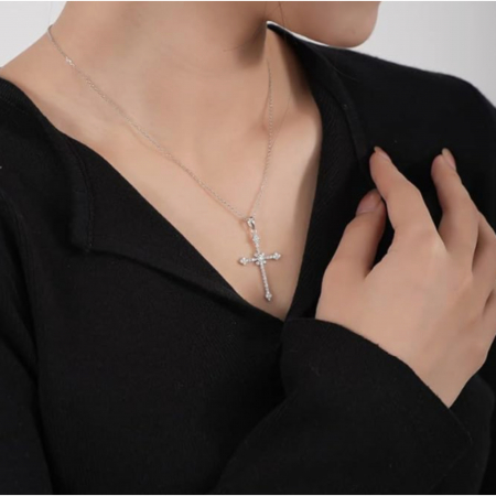 Lantisor Argint 925 cu Cruciulita cu Cristale [4]