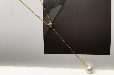 Lantisor Argint 925 cu Perla de cultura, Placat cu Rodiu [6]