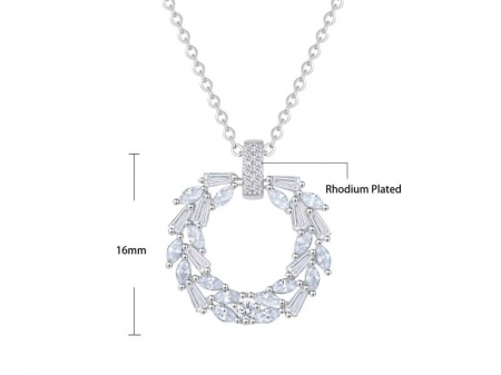Colier din Argint 925 pandantiv cristale Cununa/Cerc [6]