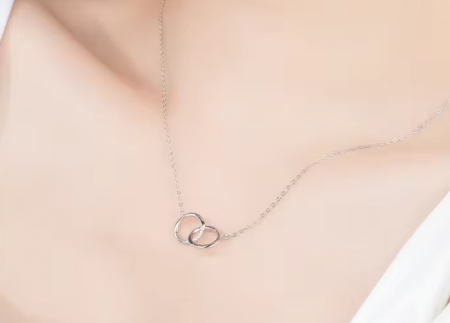 Colier din argint 925 cu Pandantiv 2 Cercuri [3]