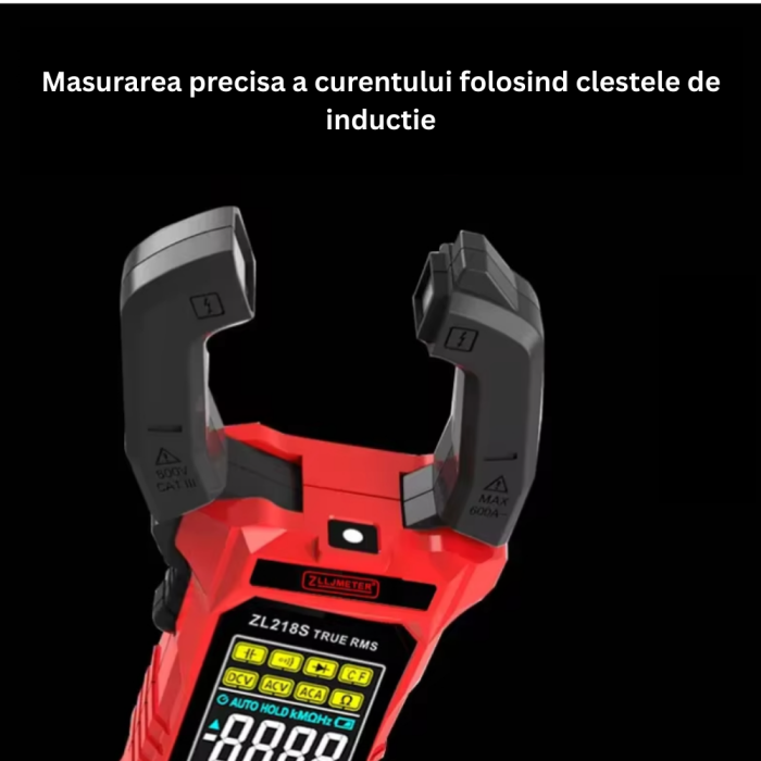 Cleste ampermetric, 600A AC, tensiune 600V AC/DC, afisaj dual, ZL218S [5]