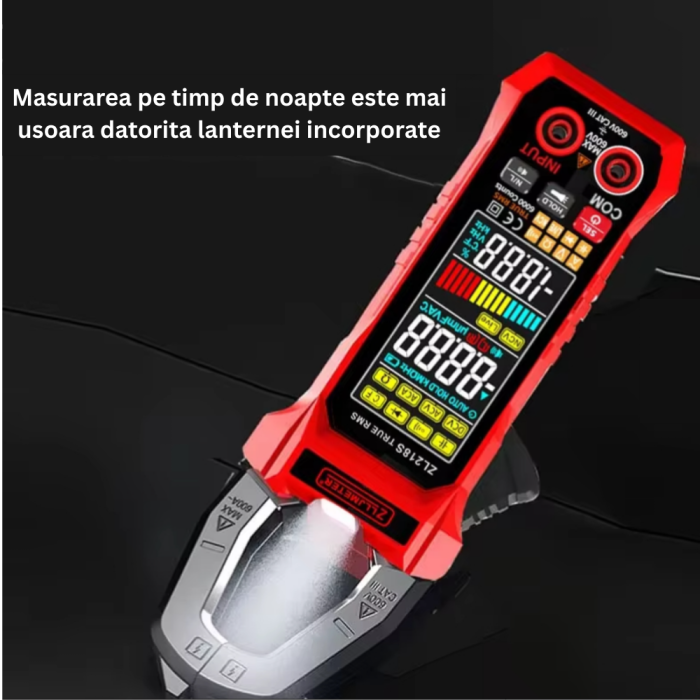 Cleste ampermetric, 600A AC, tensiune 600V AC/DC, afisaj dual, ZL218S [3]